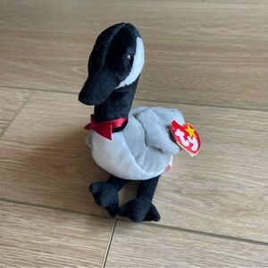 NWT Ty Loosy Plush Goose with Red Bow - Vintage 1998